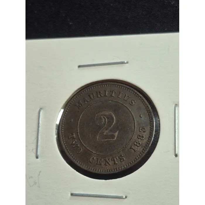 Rare 1883 Mauritius 2 Cents Bronze Coin – Queen Victoria (Low Mintage)