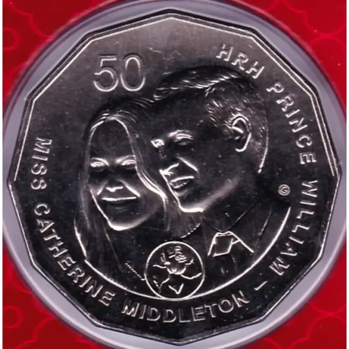 2011 ROYAL WEDDING AUSTRALIAN 50c RAM COIN ON CARD - NEW UNCIRCULATED