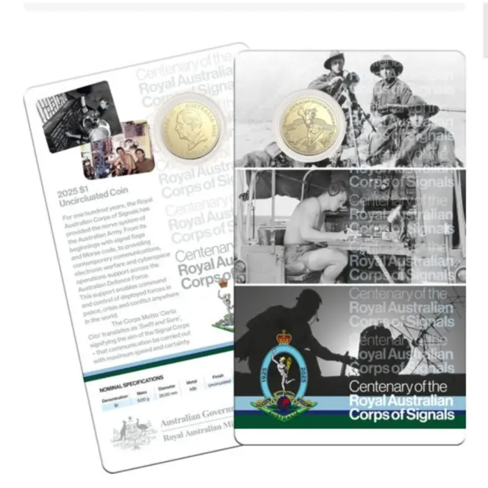 2025 Royal Australian Corps of Signals Centenary $1 Uncirculated Coin