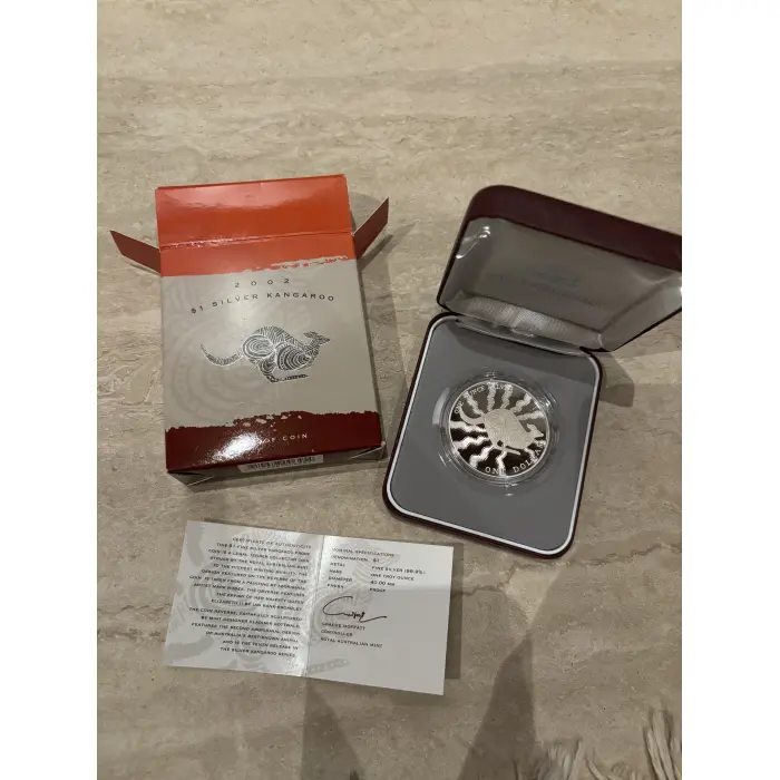 2002 $1 Silver Kangaroo Proof Coin
