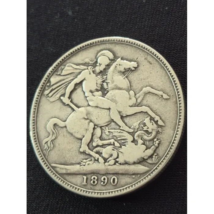 1890 Great Britain Silver Crown Queen Victoria Jubilee Head Mintage 997,862