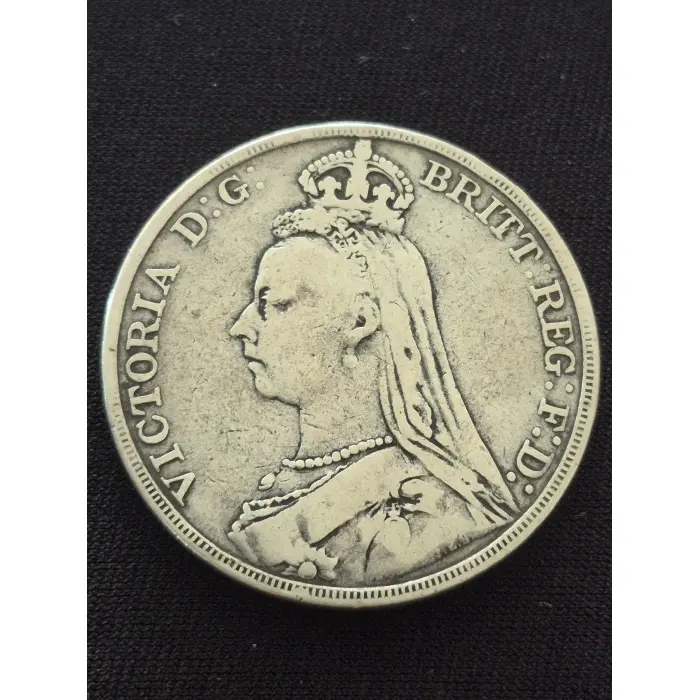 1890 Great Britain Silver Crown Queen Victoria Jubilee Head Mintage 997,862