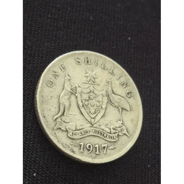 1917-M Australian Silver One Shilling Coin