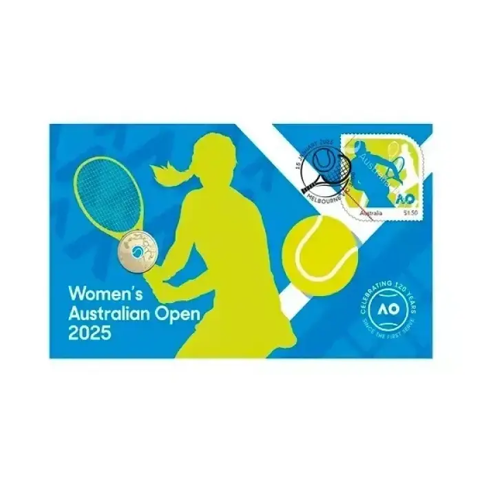 2025 Australian Open Women's Postal Numismatic Cover AO Uncirculated $2 PNC Coin