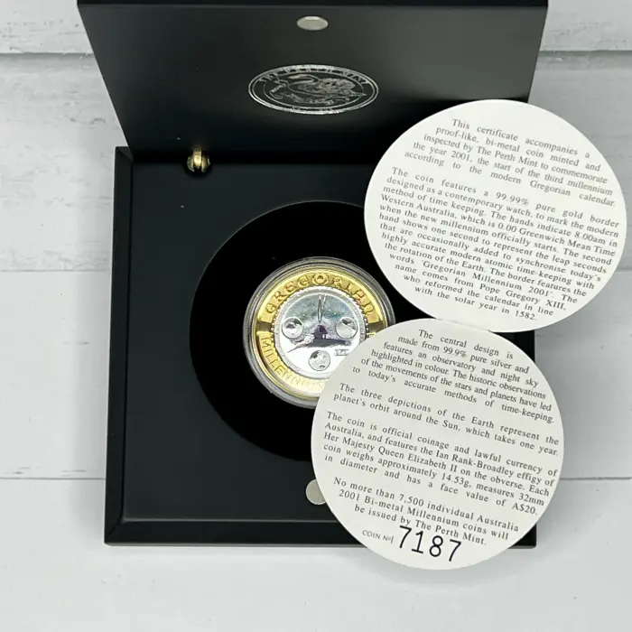 2001 Australian Gregorian Bi-Metal Millennium Coin Gold and silver