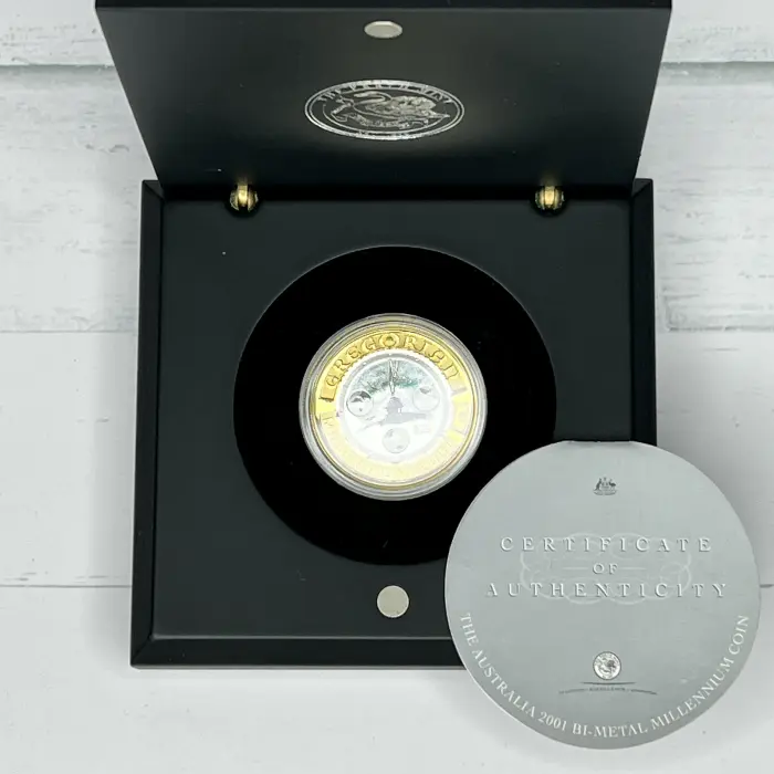 2001 Australian Gregorian Bi-Metal Millennium Coin Gold and silver