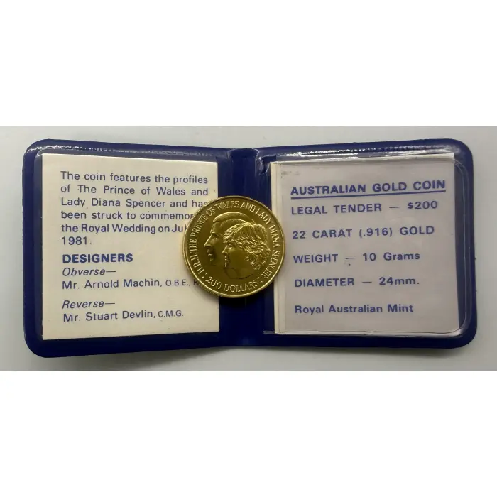 1981 $200 Royal Wedding Commemorative Gold Coin