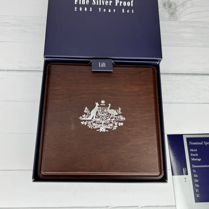 2003 Royal Australian Mint Fine Silver Proof Set – Jarrah Presentation Box