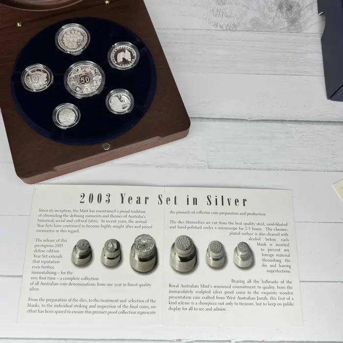 2003 Royal Australian Mint Fine Silver Proof Set – Jarrah Presentation Box