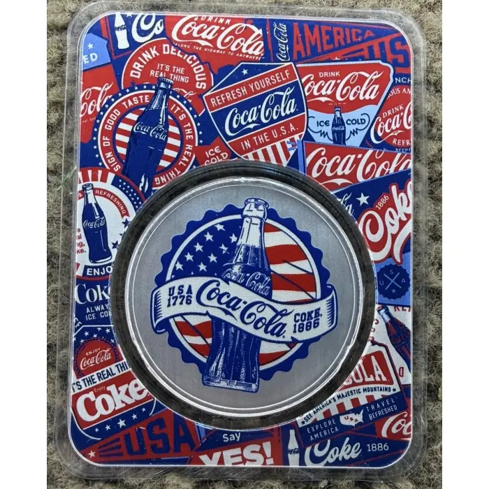 2026 Coca-Cola USA 140th Anniversary 1oz Silver Colour Round – Mintage 10,000