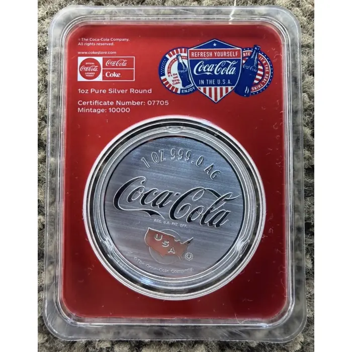 2026 Coca-Cola USA 140th Anniversary 1oz Silver Colour Round – Mintage 10,000