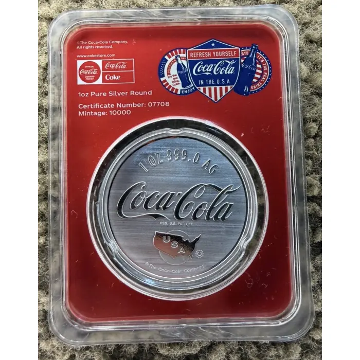2026 Coca-Cola USA 140th Anniversary 1oz Silver Colour Round – Mintage 10,000