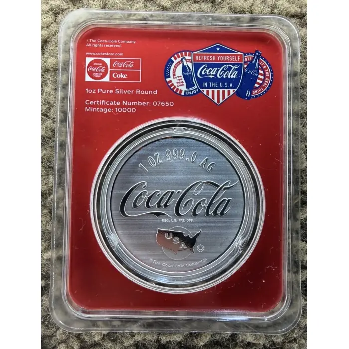 2026 Coca-Cola USA 140th Anniversary 1oz Silver Colour Round – Mintage 10,000