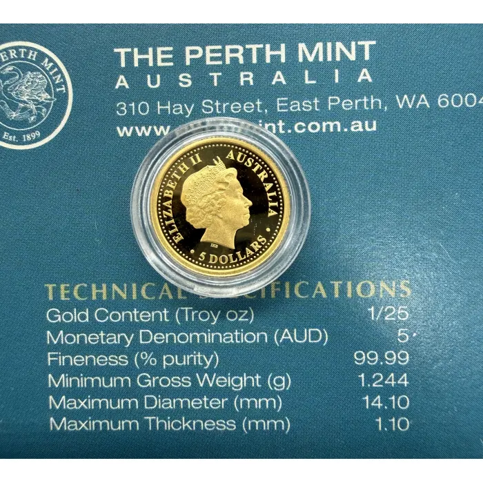 2006 PERTH MINT SYDNEY OPERA HOUSE 1/25oz GOLD PROOF  COIN