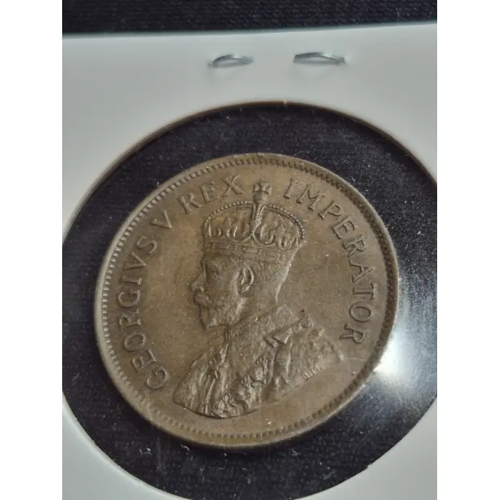1935 South Africa Half Penny Coin - Low Mintage (405 k ) King George V Bronze