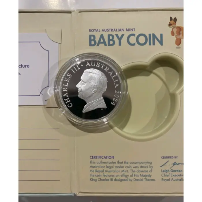 2024 AUSTRALIA BABY -  $5 PROOF 1oz FINE SILVER COIN IN BOX