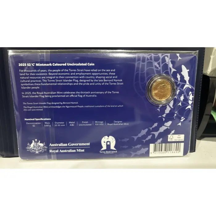 2025  $2 Torres Strait Islander  C Mint Coloured Uncirculated Coin