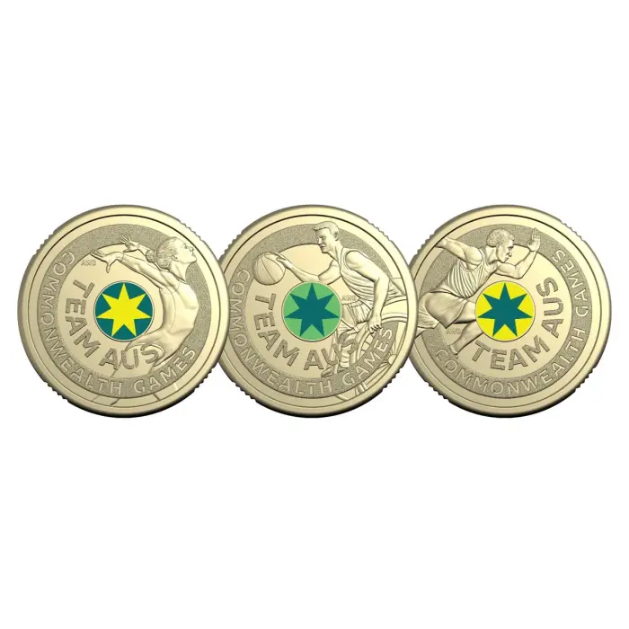2026 $2 Colour Commonwealth Games  Coins – Full Set of 3 Coins in lighthouse Cap