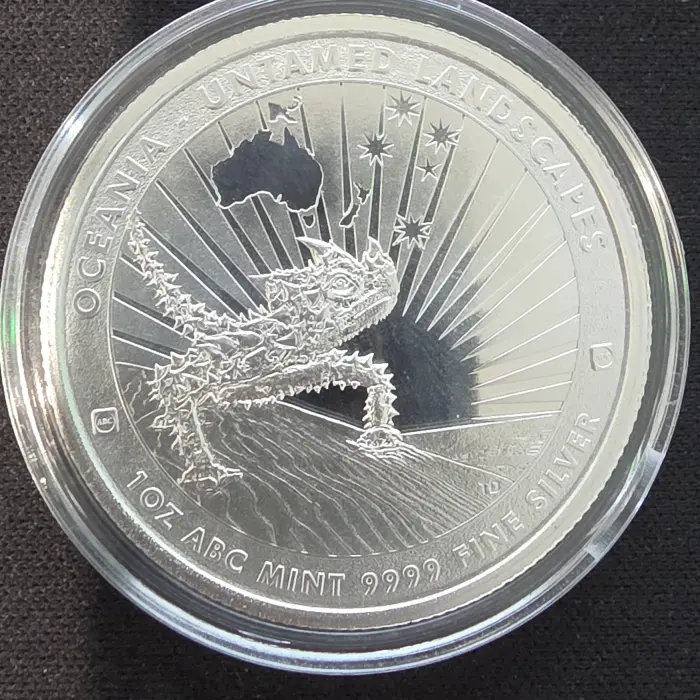 ABC Mint "untamed landscapes thorny lizard" 1oz 9999 silver $5 tokelau