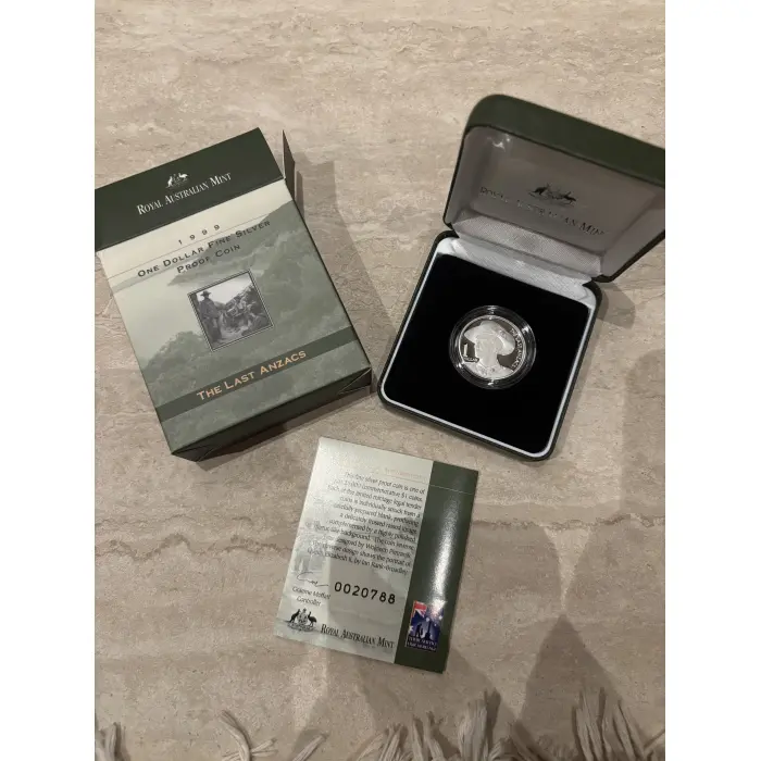 1999 The Lost ANZACs $1 Silver Proof Coin 