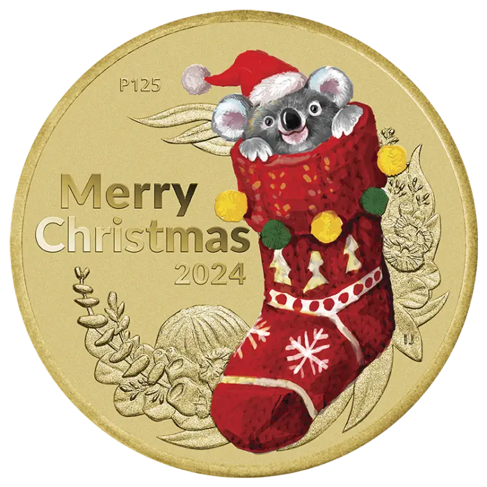 2024 MERRY CHRISTMAS KOALA $1 STAMP & COIN COVER PNC – PERTH MINT