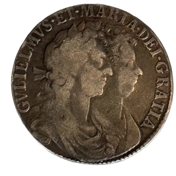 ENGLISH 1689 William & Mary Halfcrown (S3434) gF