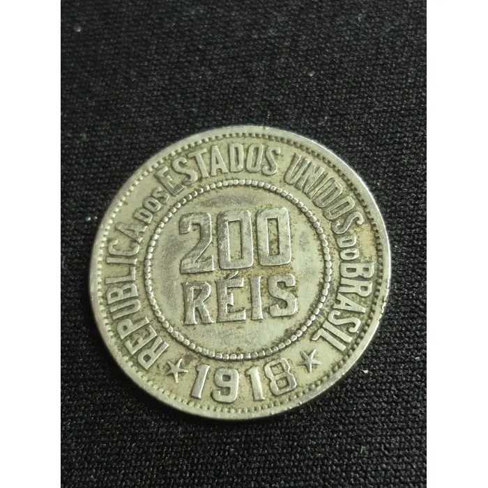 1918 Brazil 200 Réis Cupro-Nickel Coin – Historic Republic Coinage