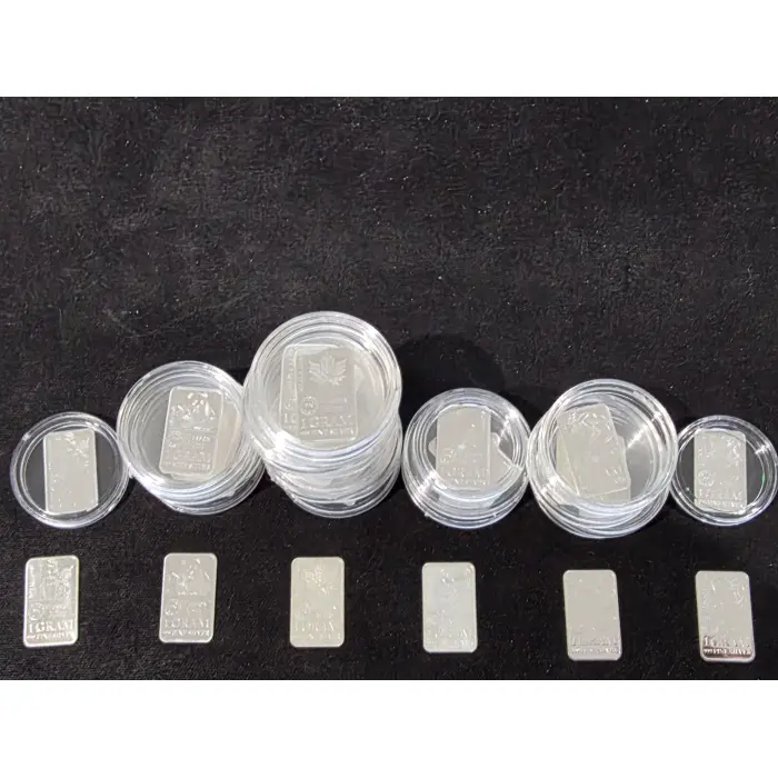 1 gram fine 999 silver bars various designs 