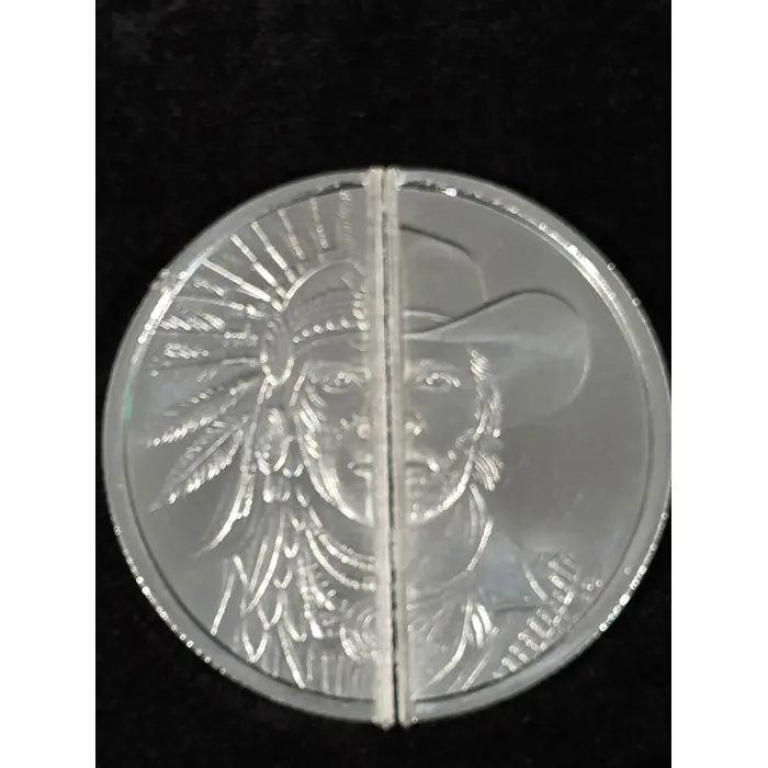 Elemental 1oz "Western warrior" splittable 999 silver round (split already)