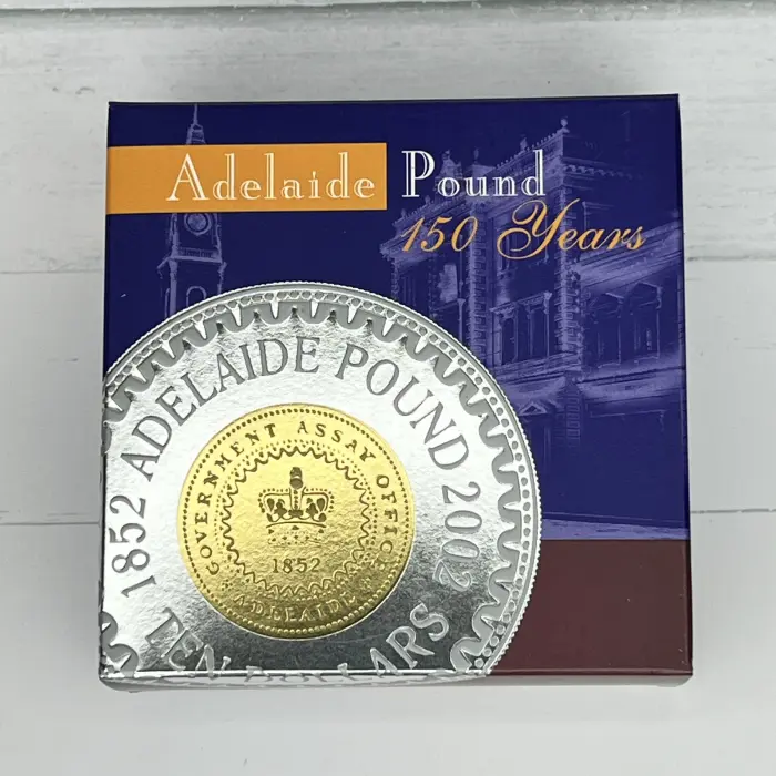 2002 $10 Adelaide Pound 150th Anniversary silver coin.