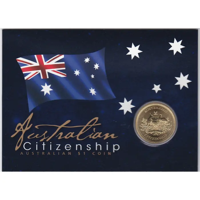 2011 Australian Citizenship Uncirculated $1 Perth Mint Coin on Card