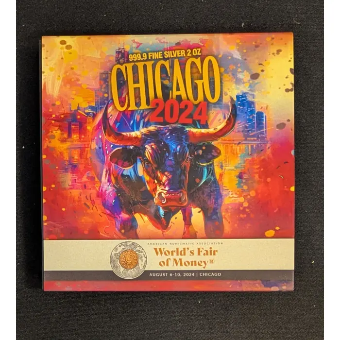 2024 Germania Mint Chicago Bull ANA 2oz Silver Cast Bar