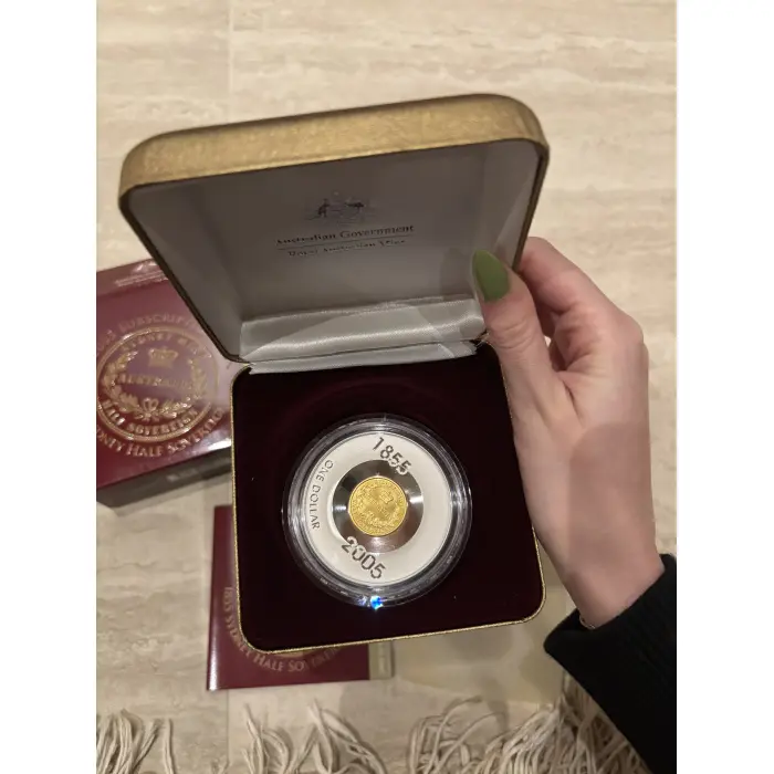 2005 1855 Sydney Half Sovereign $1 Proof Coin 