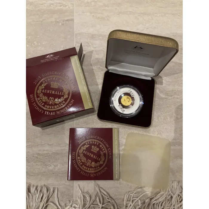 2005 1855 Sydney Half Sovereign $1 Proof Coin 