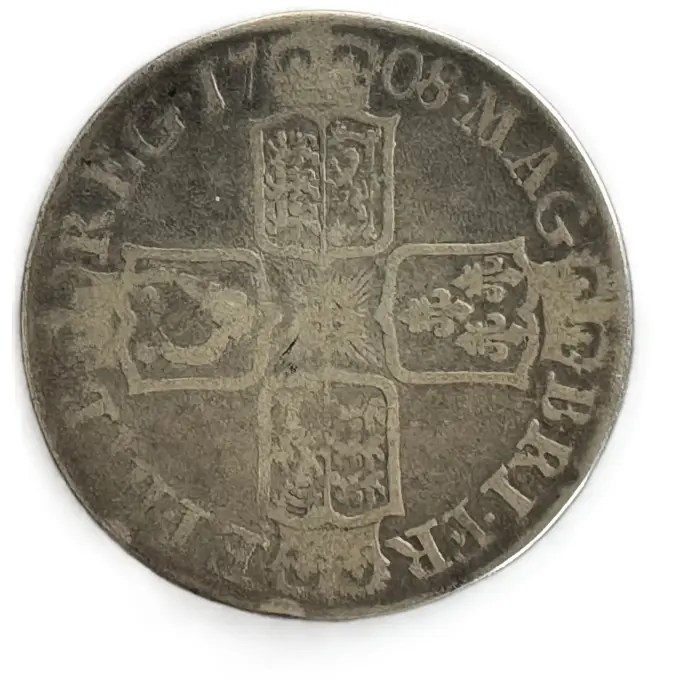 ENGLISH 1708E Queen Anne Halfcrown (S3605) F