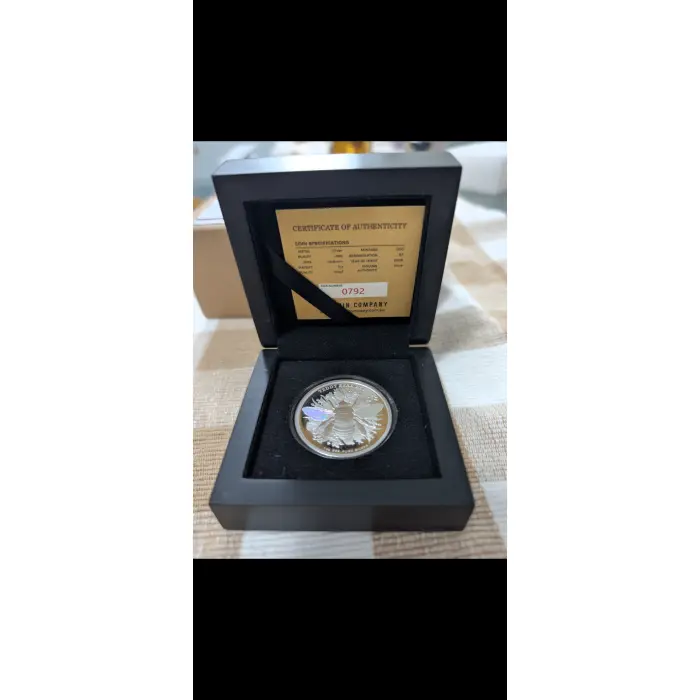 2026 $2 Teddy Bear Bee Hologram 1oz Silver Proof Coin (COA #0792) — Sold Out