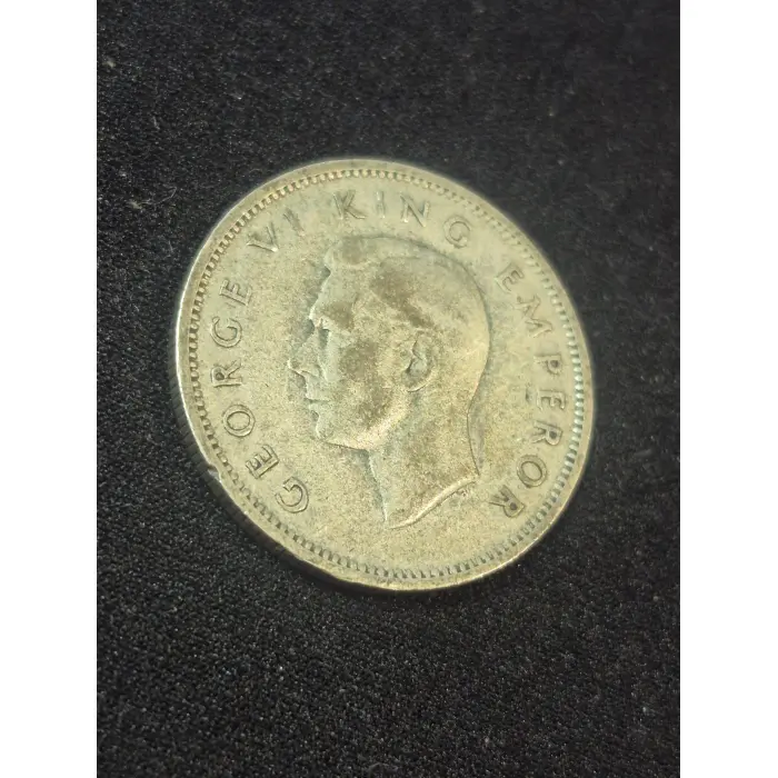 Vintage 1945 New Zealand 1 Shilling Silver Coin – King George VI