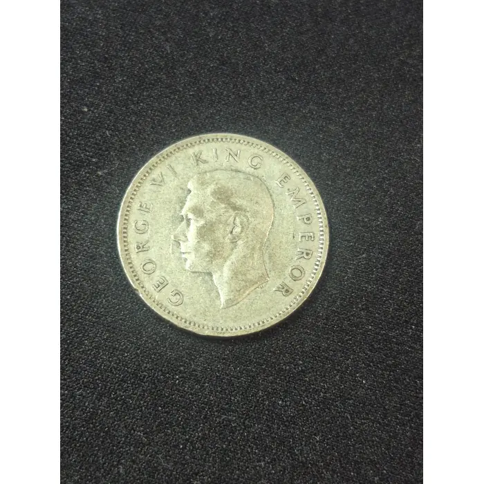 Vintage 1945 New Zealand 1 Shilling Silver Coin – King George VI