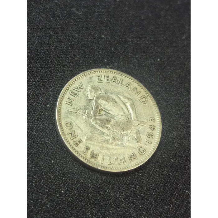 Vintage 1945 New Zealand 1 Shilling Silver Coin – King George VI
