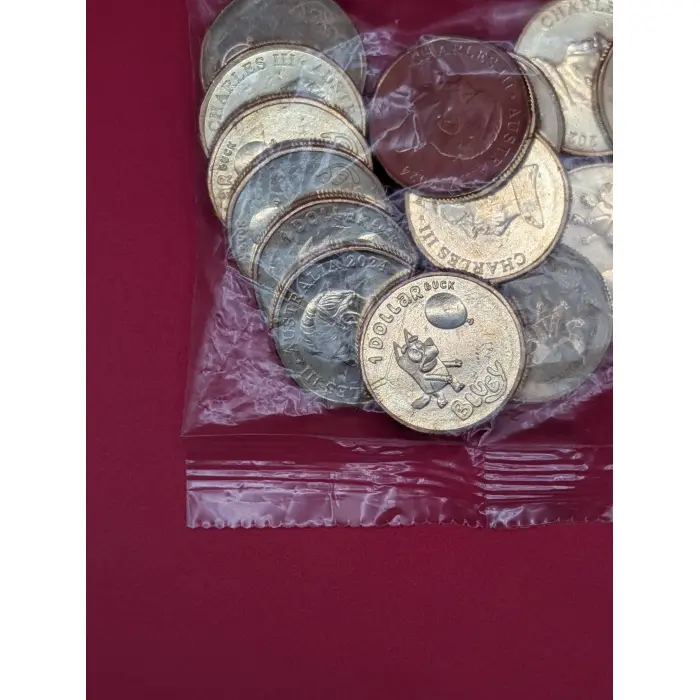 Bluey 2024 $1 New DOLLARBUCK Bag Of 20 Coins Sealed - with balloon
