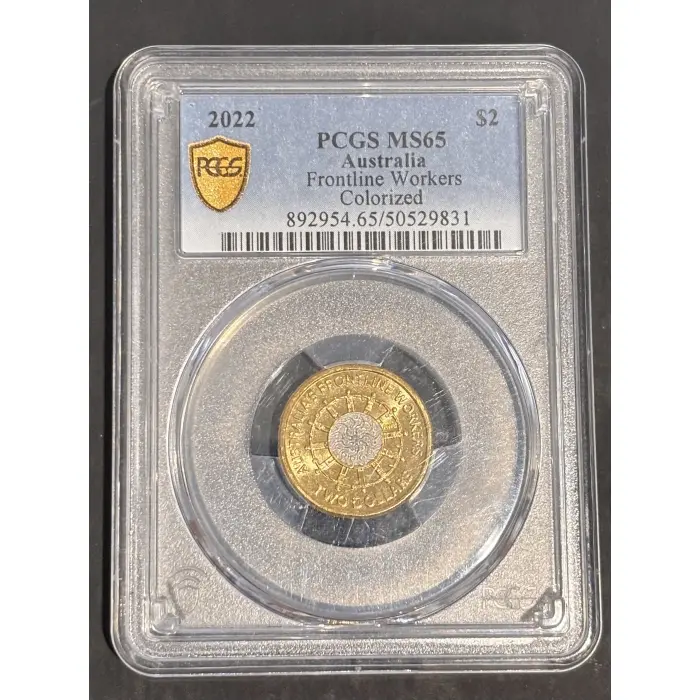 2022 Frontline Workers Coloured $2 Two Dollar Uncirculated Coin PCGS MS65