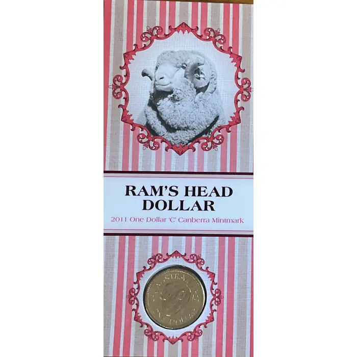 2011 RAM’S HEAD ‘C’ MINTMARK $1 CARDED COIN
