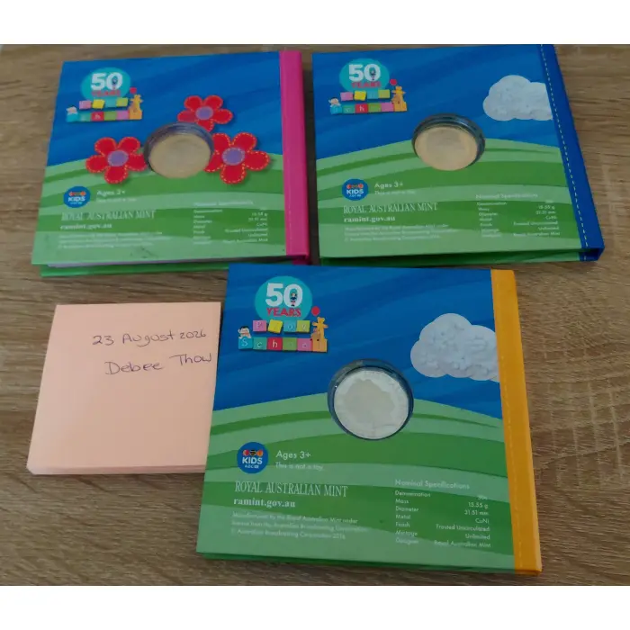 50c 2016 50th Anniversary of Play School 3 Coin Book Set