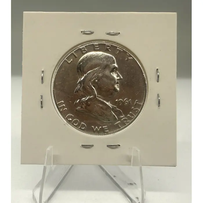 1961 American Franklin half dollar 90%  silver Unc coin