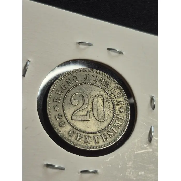1894 Italy 20 Centesimi - Kingdom of Italy (Regno d'Italia) - KB Mint Mark