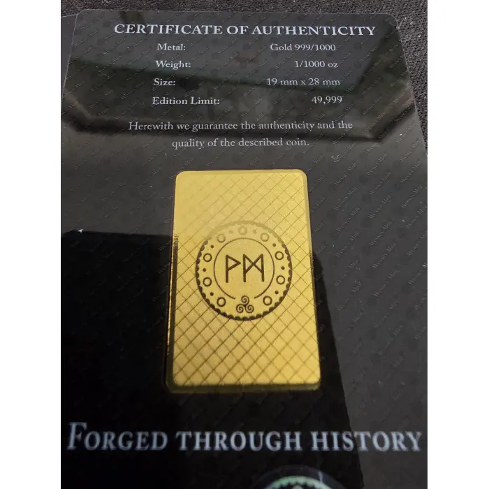 1/1000th OZ GOLD BAR "GRIFFIN OF EDWARD III"