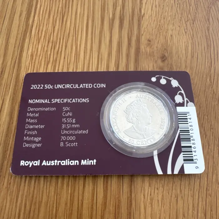 2022 PLATINUM JUBILEE OF HER MAJESTY QUEEN ELIZABETH II 50c UNC COIN CARD RAM
