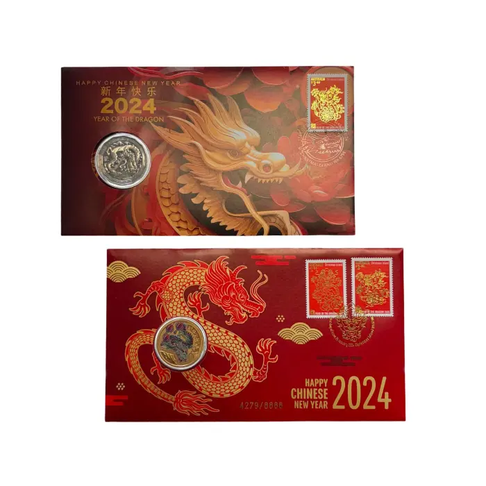 2024 50c & $1 Chinese New Year PNC Pair