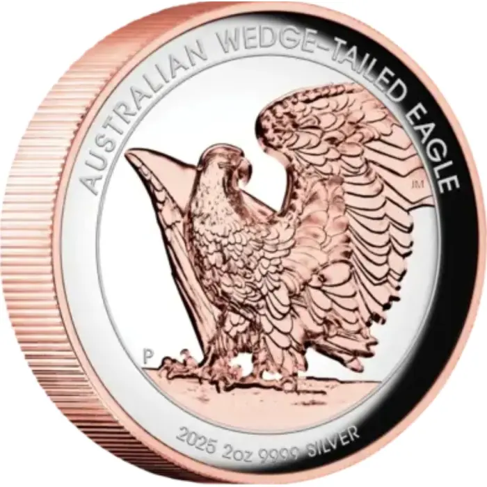 2 oz Silver Coin - Wedge-Tailed Eagle-Rose Gold Plating Ultra High Relief - 2025