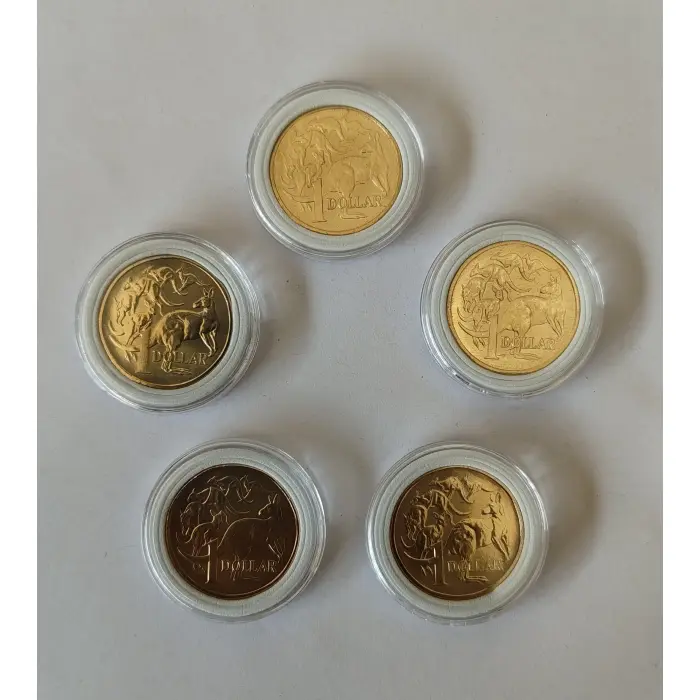 5 x 2026 $1 Mob of Six Roos Uncirculated Coins - Bundle of 5 (In Capsules)